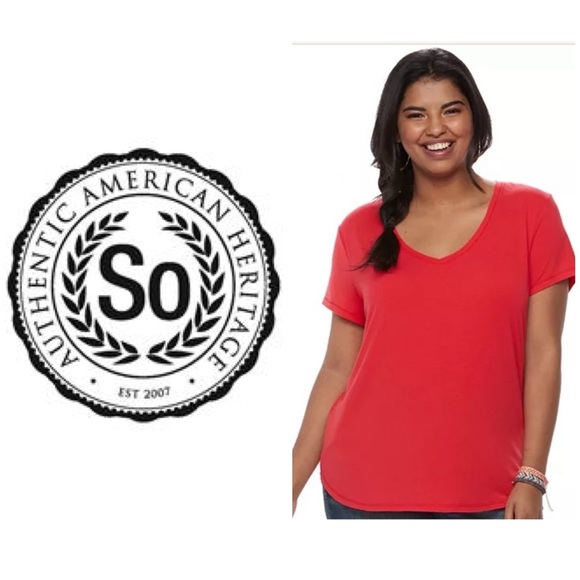 SO Tops - SO Salmon Colored Short Sleeved Summer Perfect Tee Top
